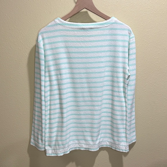 Vineyard Vines Medium Light Green Striped Terry Cloth Swim Cover Up Shirt - Picture 4 of 6